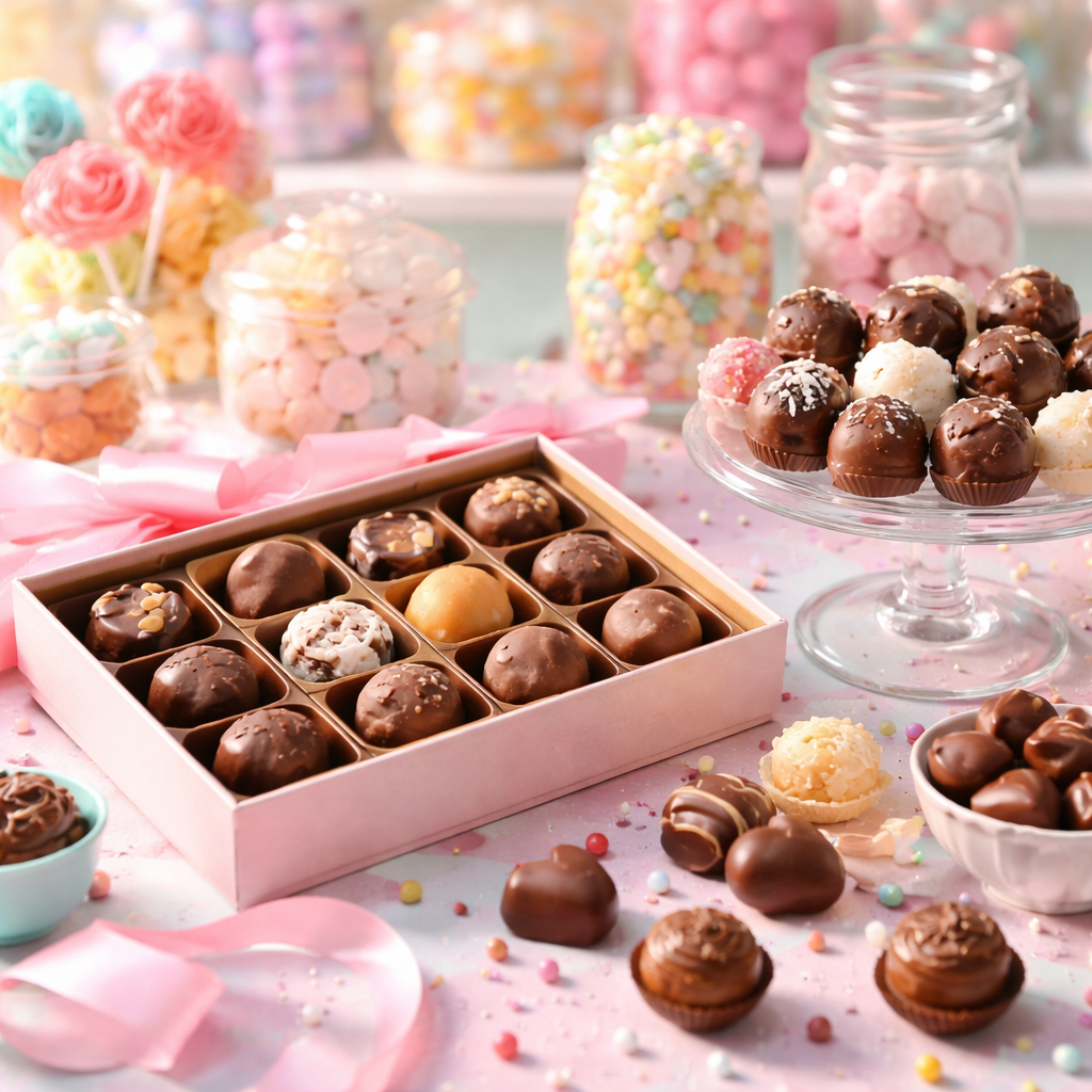 Pralinés, truffes et mendiants en chocolat