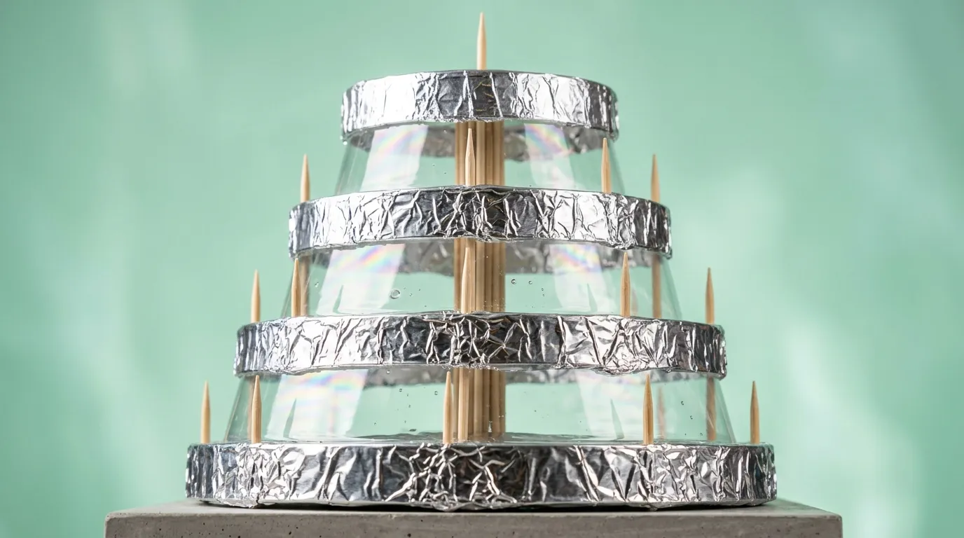 Gâteau multicouche avec bandes aluminium et bougies