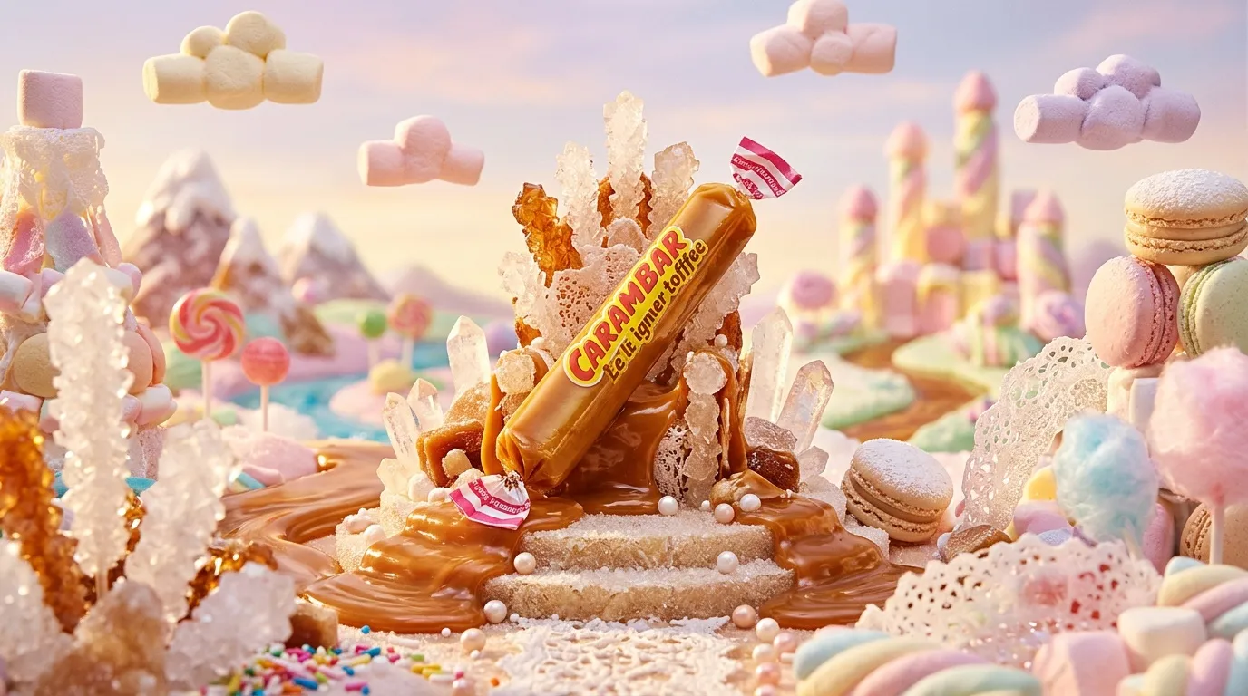Univers fantastique en bonbons et chocolat avec ch&acirc;teau caramel